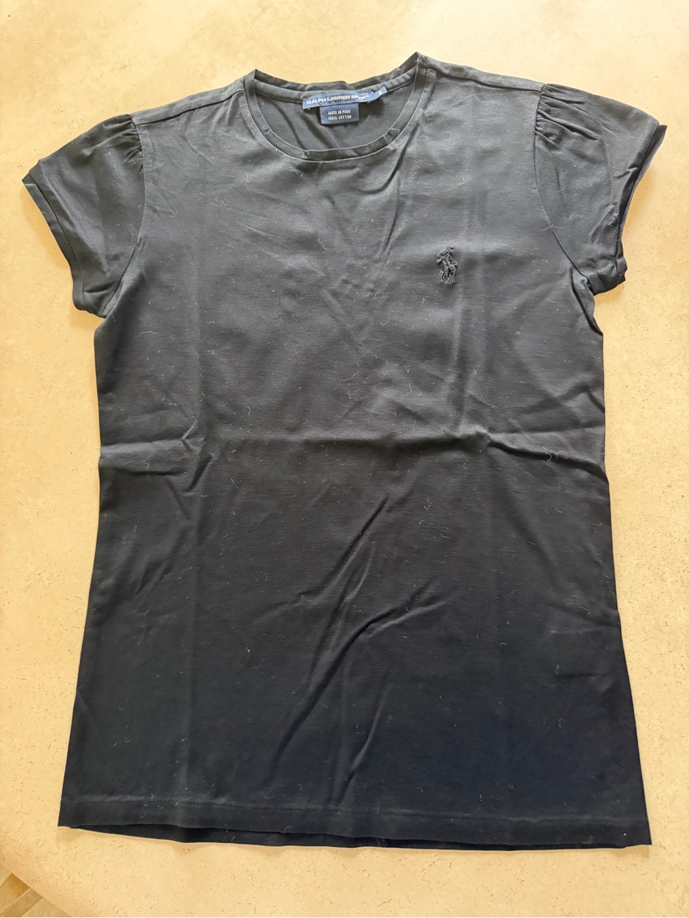 Ralph Lauren Women's Black Short Sleeve Polo Logo Tee